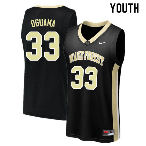 Youth #33 Ody Oguama Wake Forest Demon Deacons College Basketball Jerseys Sale-Black